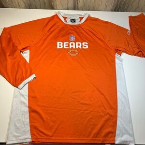 Chicago Bears NFL Reebok RBK Men's S Orange White Loose Fit Long Sleeve Shirt